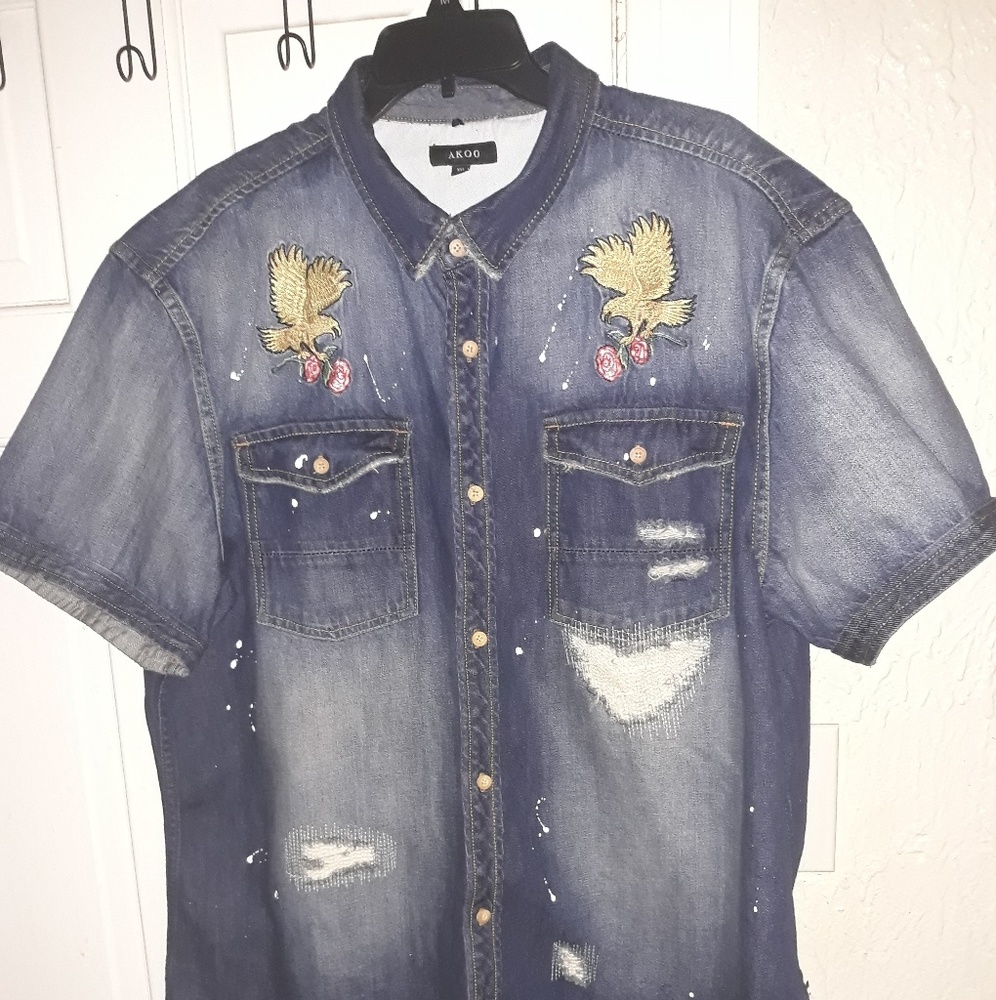 Akoo Exclusive Denim button up